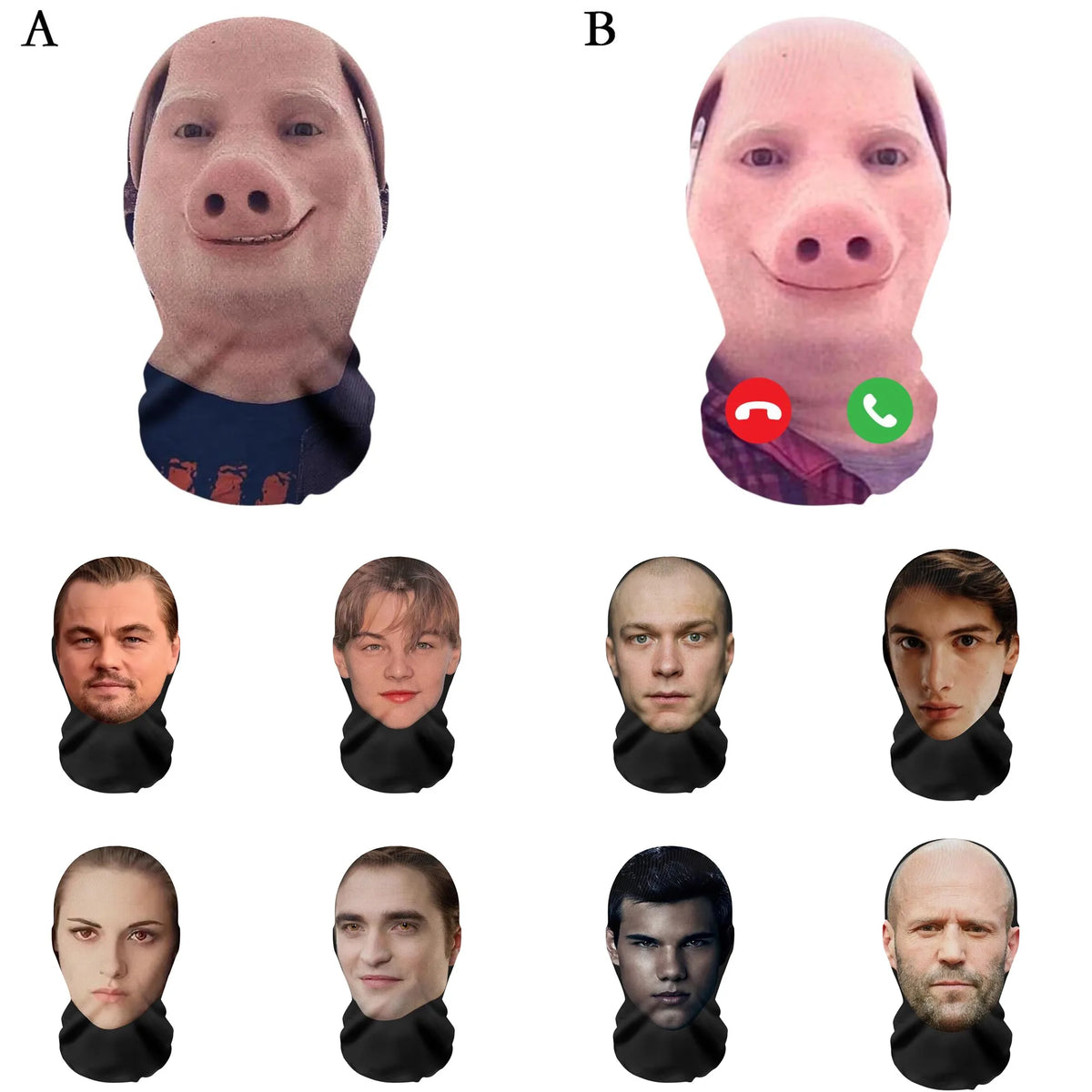 3D Printed Novelty Head Cover Mask | Cosplay & Party Prop Costume Mask QXL