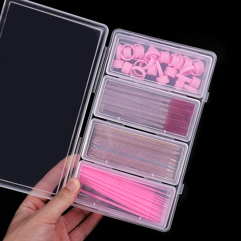4-Grid Transparent Dustproof Nail & Lash Organizer Box Beauty Tool Organizer QXL
