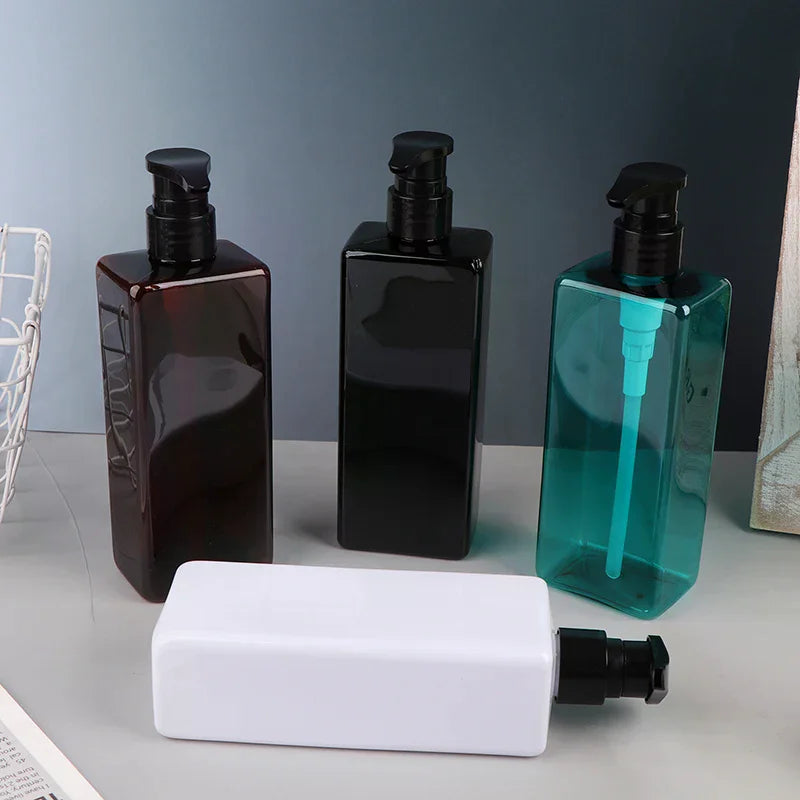 500ml Square PET Pump Bottle | Refillable Lotion Dispenser Pump Dispenser Bottle QXL
