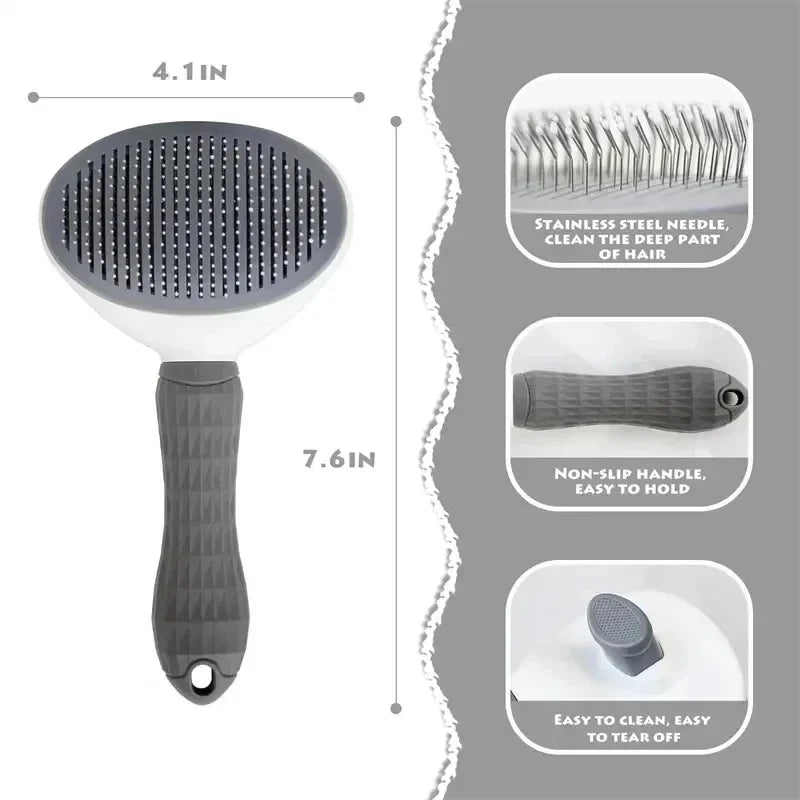 Self-Cleaning Pet Grooming Brush | Dog & Cat Dematting Comb Pet Grooming Brush QXL