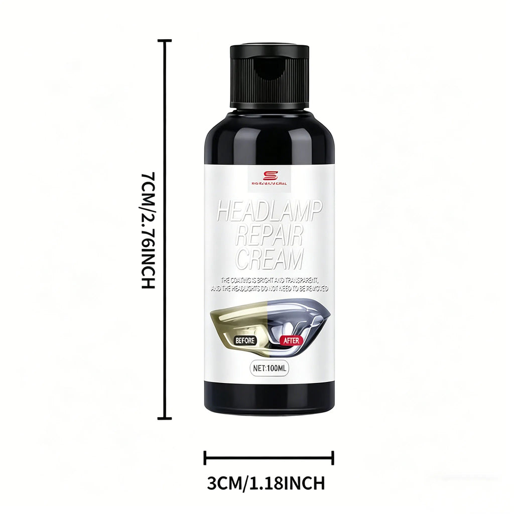 Car Headlight Restoration Cream & Applicator Sponge – Clear Coat Headlight Restoration Kit QXL