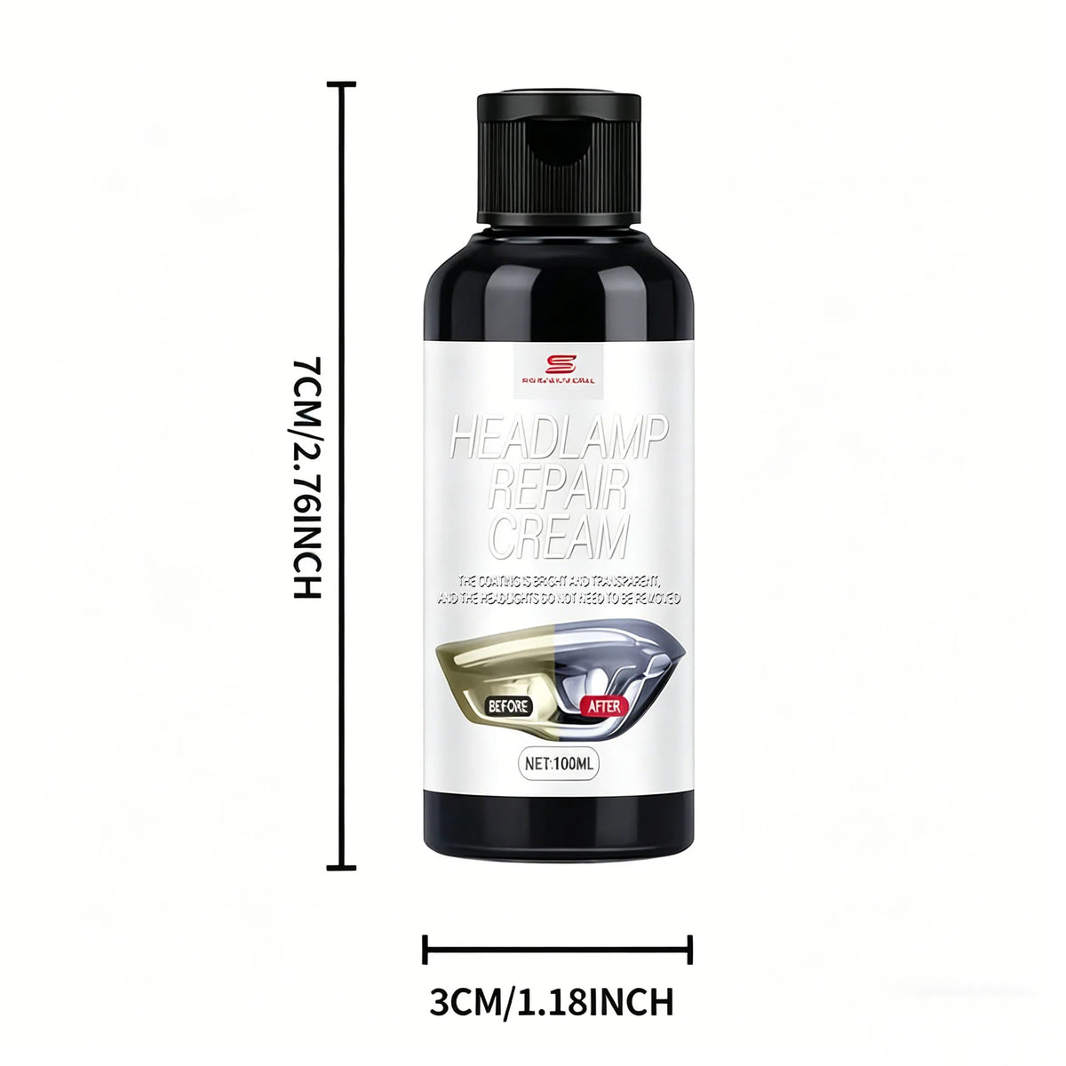 Car Headlight Restoration Cream & Applicator Sponge – Clear Coat Headlight Restoration Kit QXL