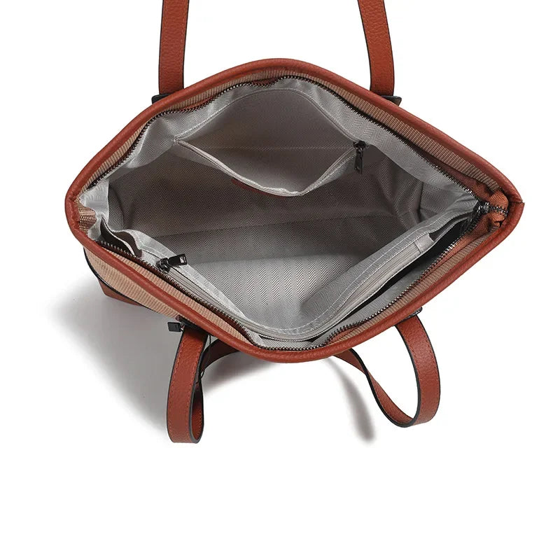 Luxury Leather Diaper Crossbody Bag | Large Capacity & Elegant Leather Diaper Bag QXL