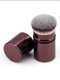 Retractable Foundation Brush with Cover | Ultra-Soft Nylon Foundation Makeup Brush QXL Chocolate