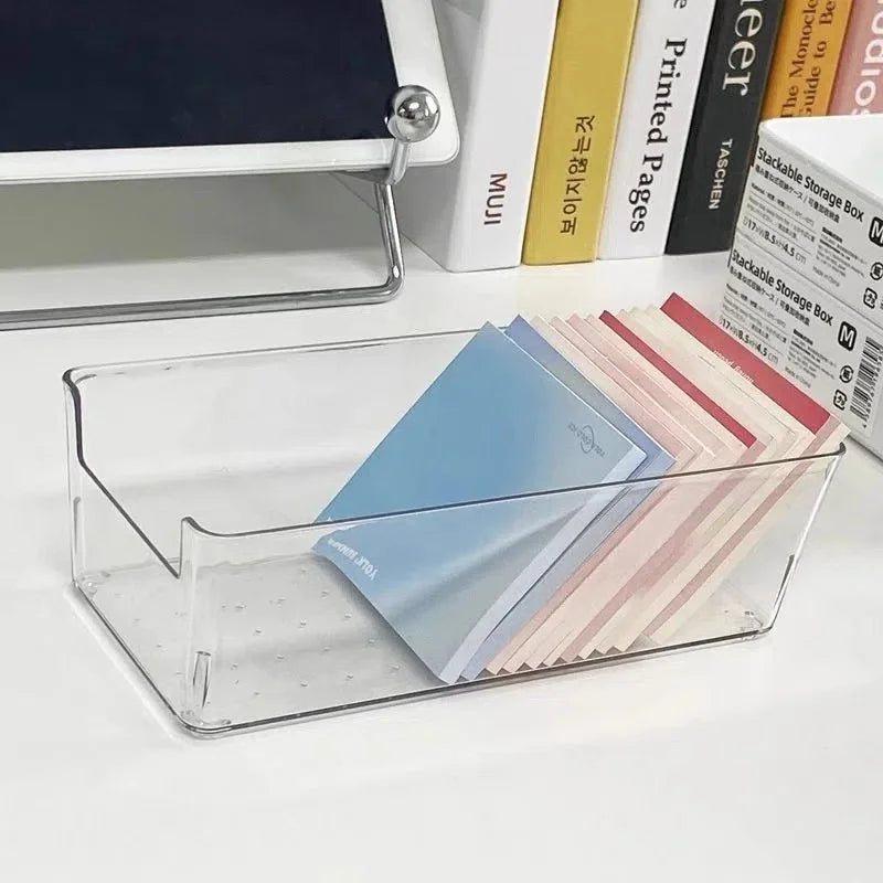 Clear Plastic Desktop Storage Box Organizer | 20×9.5×5.8cm Desktop Storage Box QXL