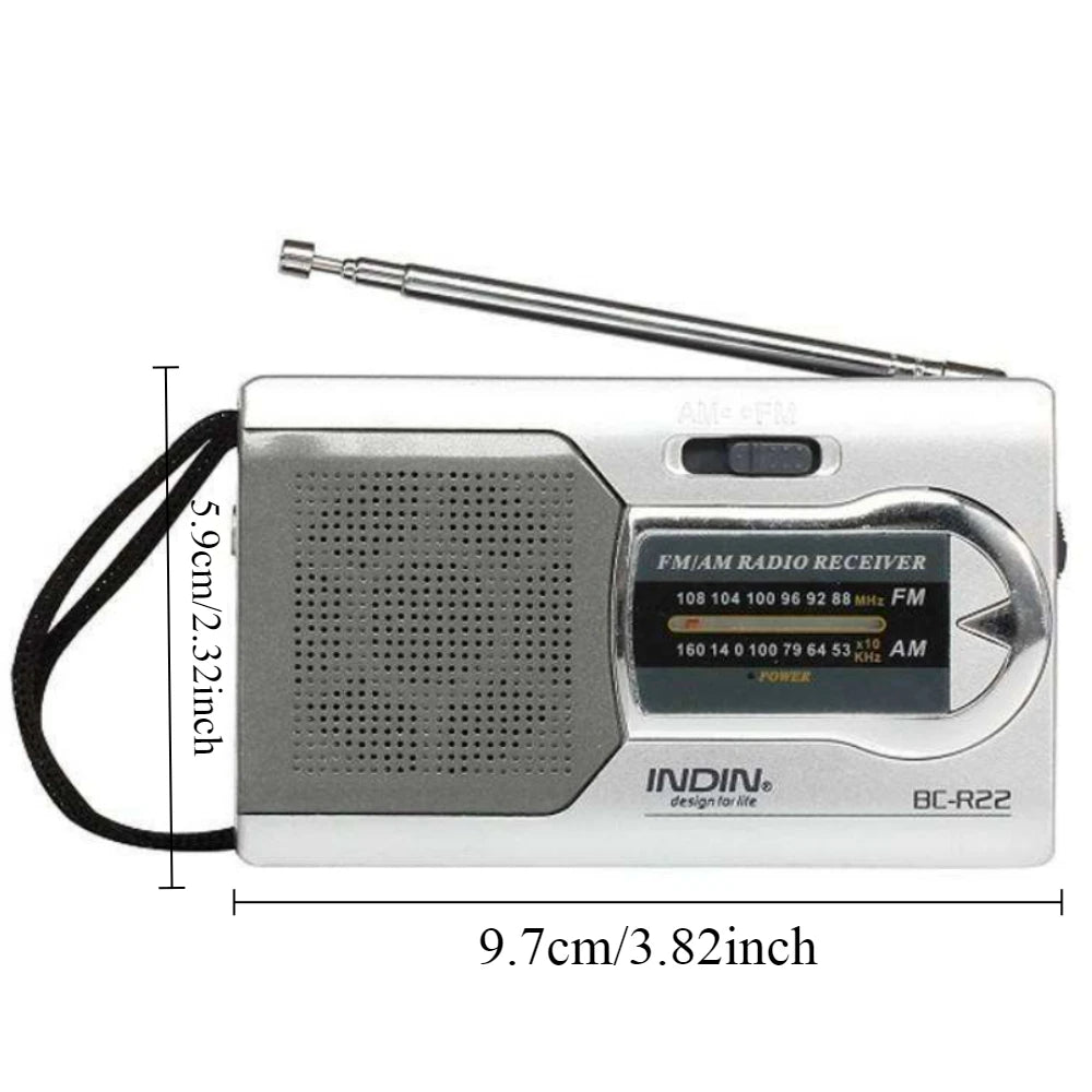 YITHOR AM/FM Portable Pocket Radio with Speaker & Headphone Jack Portable AM/FM Radio QXL