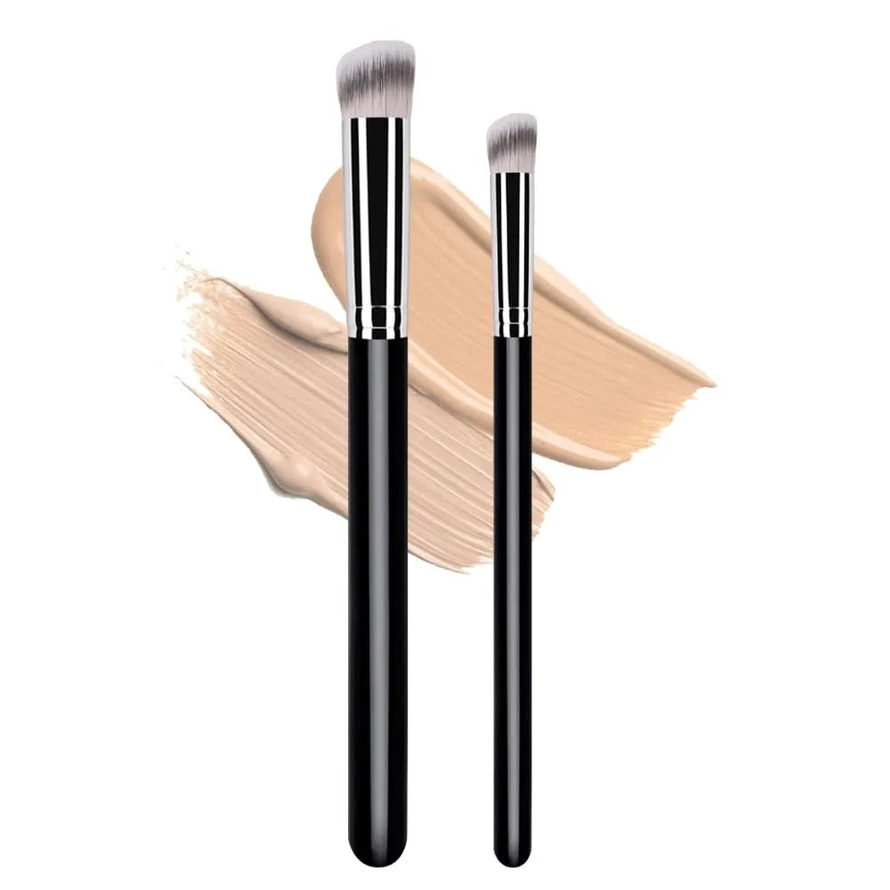 5-Pc 270° Flat Round Concealer & Foundation Brush Set Concealer Brush Set QXL green