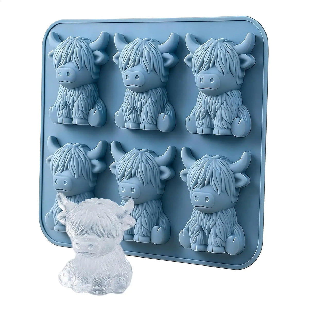 6-Cavity Cow Shaped Silicone Ice Mold for Cocktails & Whiskey Silicone Ice Mold QXL