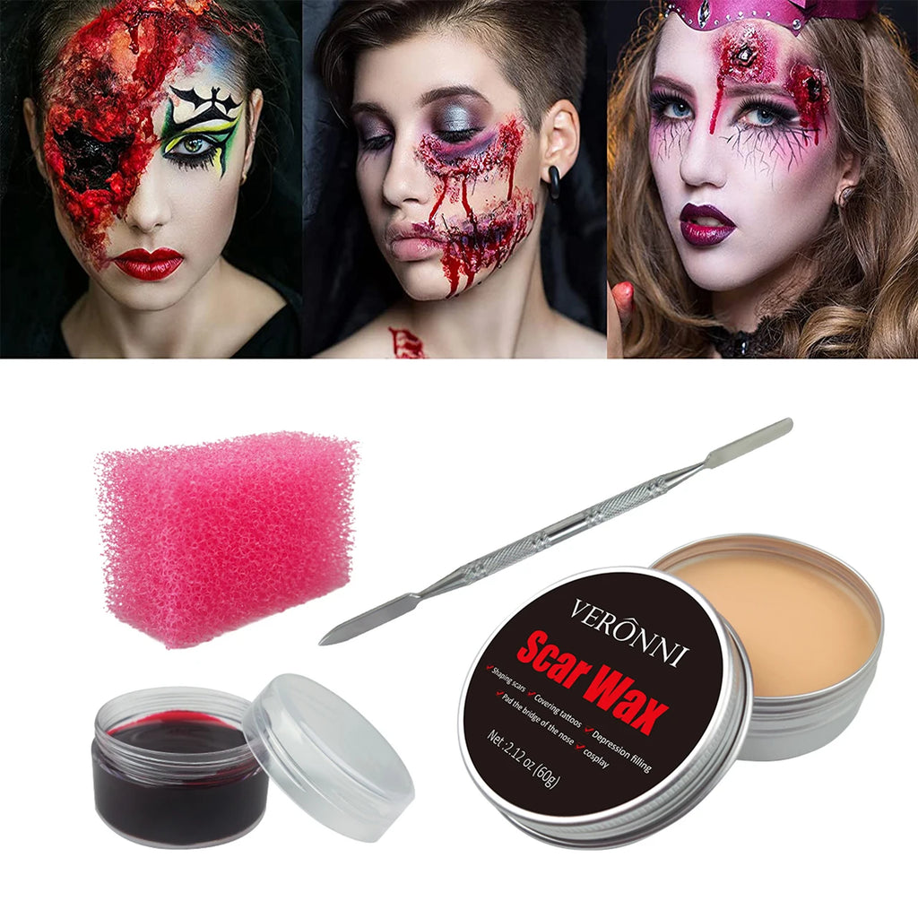 VERONNI SFX Halloween Wound Scar Wax Makeup Kit & Body Paint SFX Makeup Kit QXL