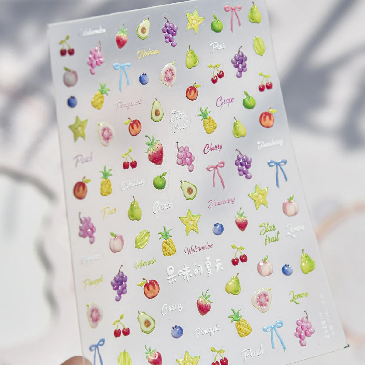 5D Fruit & Bow Embossed Nail Art Stickers | DIY Decals Nail Art Stickers QXL to5712