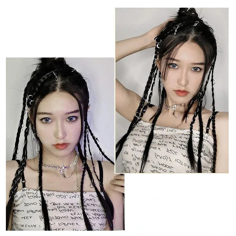 2-Pack Clip-In Braided Hair Extensions | Synthetic Twist Clip-In Hair Extensions QXL