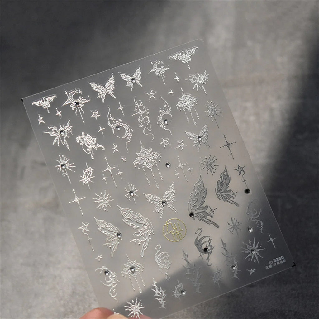 5D Glitter Hollow Butterfly Nail Art Sticker | Self-Adhesive Nail Art Sticker QXL