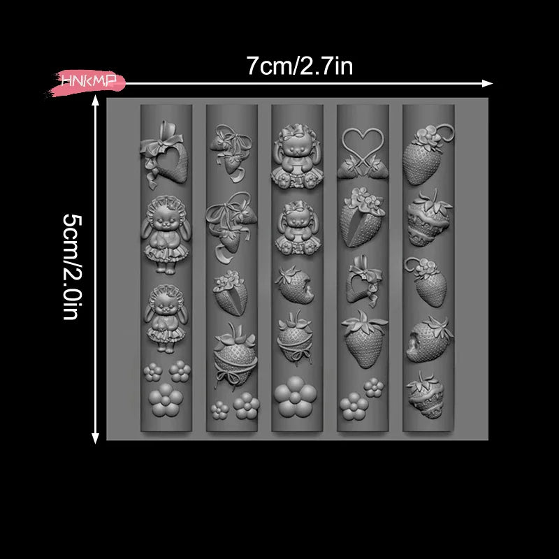 3D Silicone Nail Art Mold – Bunny, Strawberry & Ocean Designs Nail Art Mold QXL