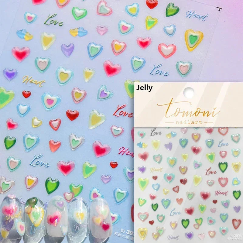 5D Japanese Jelly Nail Art Stickers – Kawaii Embossed Decals Nail Art Stickers QXL TO3934