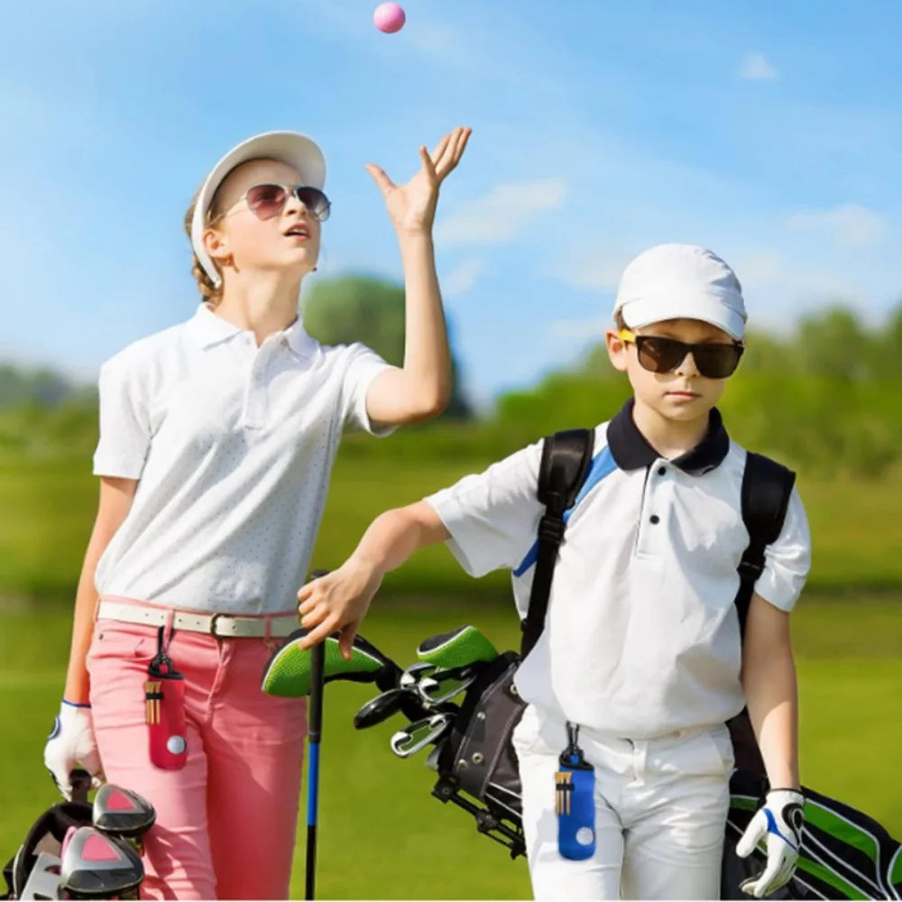 Golf Ball & Tee Waist Holder with Keychain Clip | Hands-Free Golf Accessories QXL