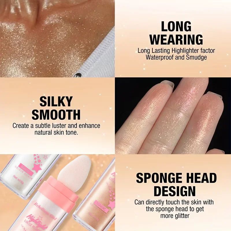 3-Pack Shimmer Highlighter Sticks | Glitter Contour & Blush Shimmer Highlighter Stick QXL