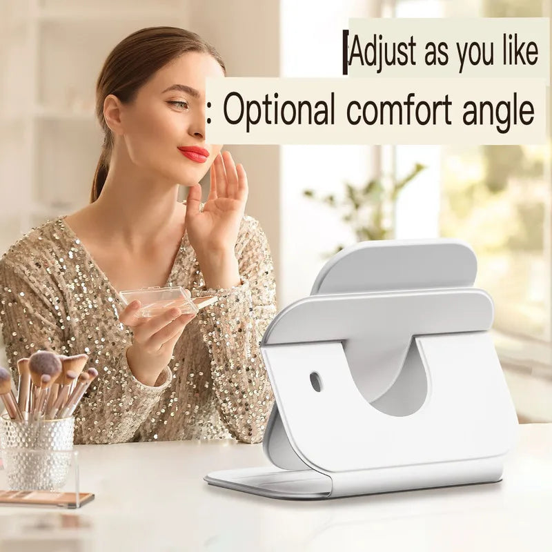 LED Lighted Makeup Mirror | Folding Leather Case, Rotating LED Makeup Mirror QXL