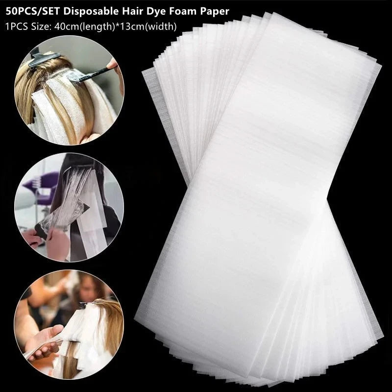 50/100-Pack Disposable Hair Dye Foam Highlighting Strips Hair Coloring Strips QXL