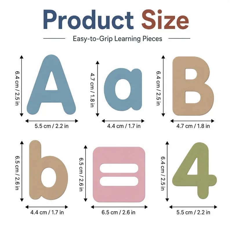 77-Pc Magnetic Letters & Numbers EVA Fridge Magnets for Kids Educational Magnet Set QXL