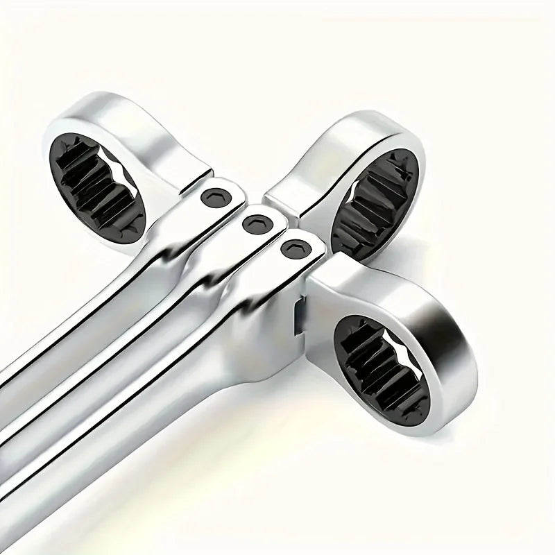 3/5-Piece Adjustable Ratchet Wrench Set | 2-in-1 Metal Tool Kit Ratchet Wrench Set QXL