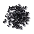 500-Pack Silicone Nano Hair Rings | 5-Color Micro Bead Links Hair Extension Beads QXL black