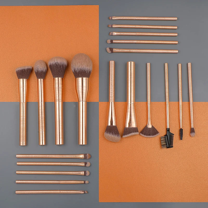 20-Pc Rose Gold Makeup Brush Set | Synthetic Face & Eye Brushes Makeup Brush Set QXL