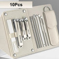 5/10-Pc Stainless Steel Nail Clipper Set with Leather Bag Nail Clipper Set QXL 10pcs