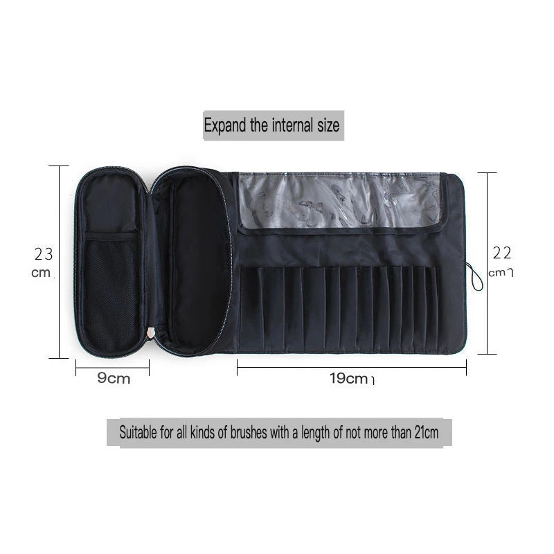 Waterproof Nylon Makeup Brush Bag | Large Capacity Organizer Makeup Brush Bag QXL