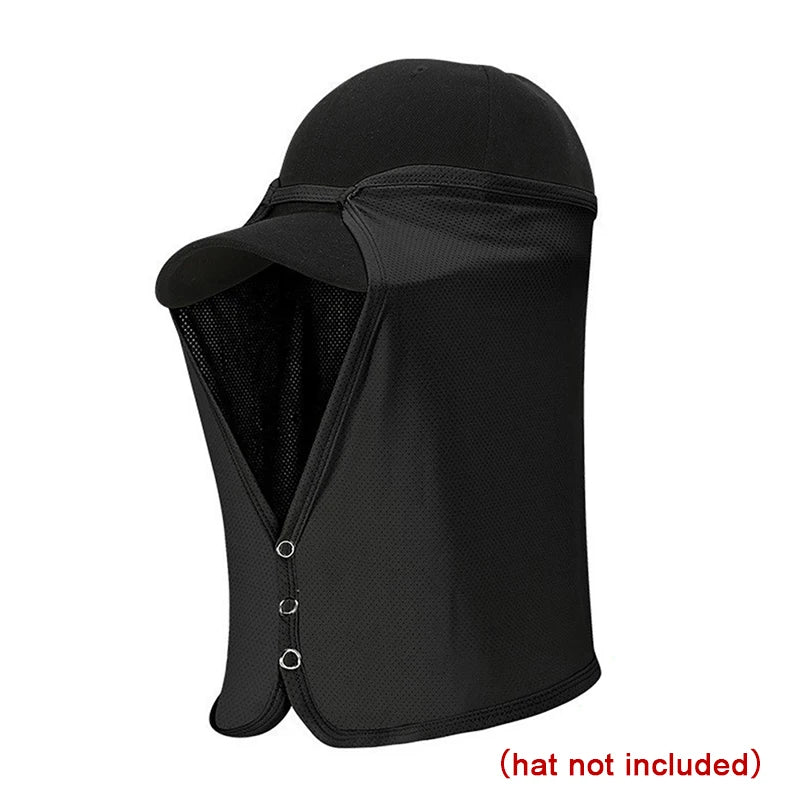 UV Face & Neck Sun Shield Cover | Quick-Dry Outdoor Visor Sun Shield Cover QXL Black