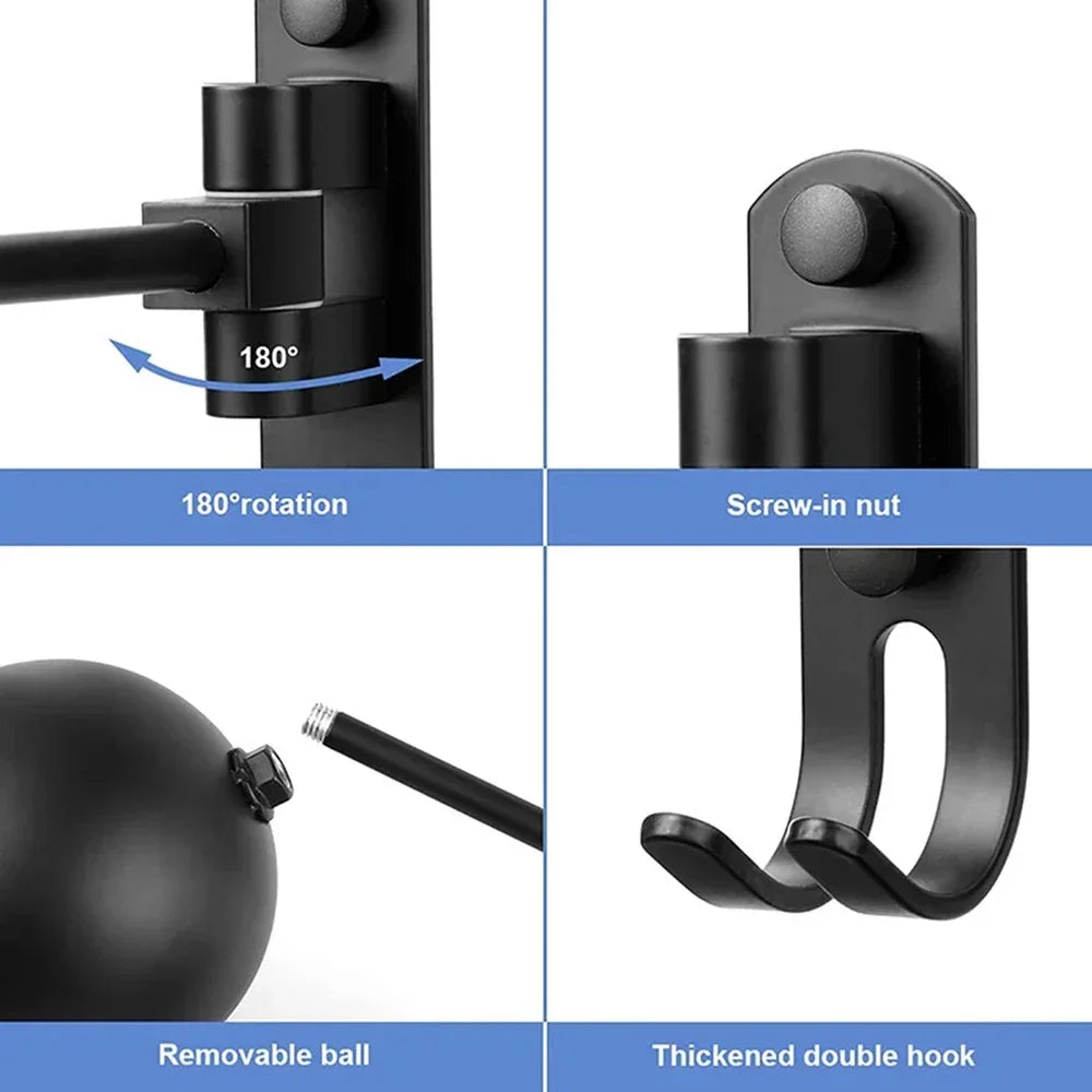 180° Rotating Wall-Mount Helmet Holder | Aluminum & Steel Wall Helmet Rack QXL