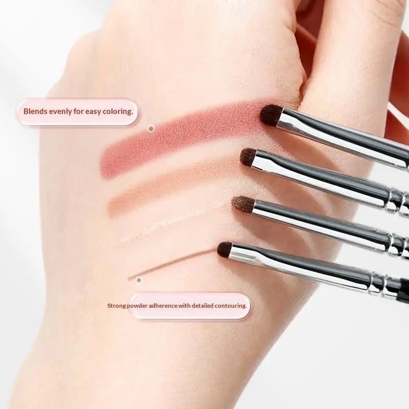 4-Piece Precision Eyeshadow Brush Set | Soft Horse Hair Eyeshadow Brush Set QXL