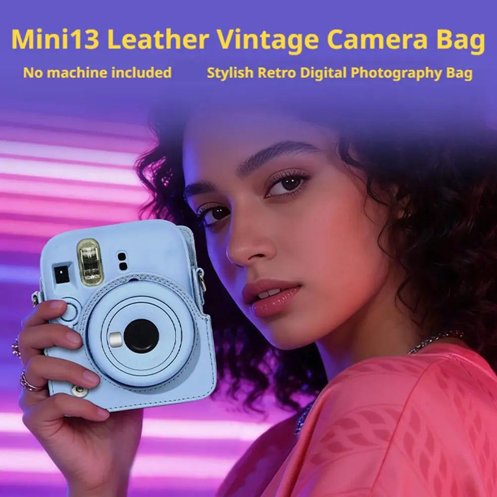 Retro PU Leather Crossbody Camera Bag for Instax Mini 13 Camera Crossbody Bag QXL