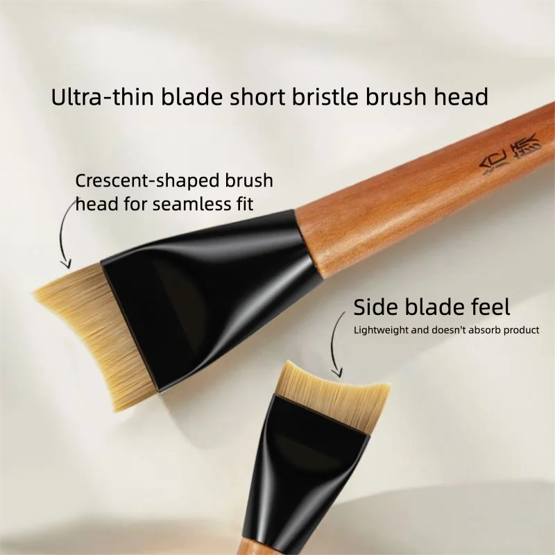 Fish-Tail Crescent Foundation & Concealer Brush – No Powder Abs Foundation Brush QXL
