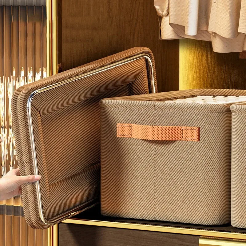 Thickened Fabric Clothes Storage Box | Wardrobe Basket Bin Fabric Storage Basket QXL