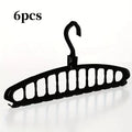 6-Pack Multi-Hook Space-Saving Clothes Hangers | Wardrobe Clothes Hangers QXL black
