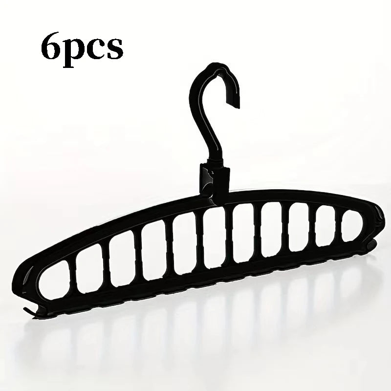 6-Pack Multi-Hook Space-Saving Clothes Hangers | Wardrobe Clothes Hangers QXL black