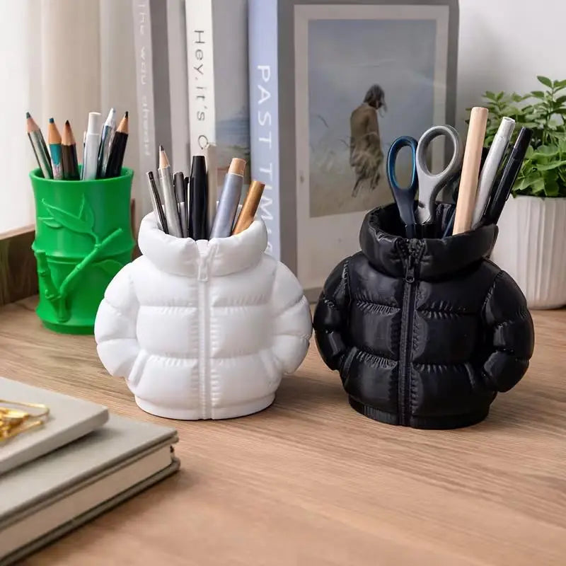 3D-Printed Down Jacket Pen Holder & Coaster Set Desktop Pen Holder QXL