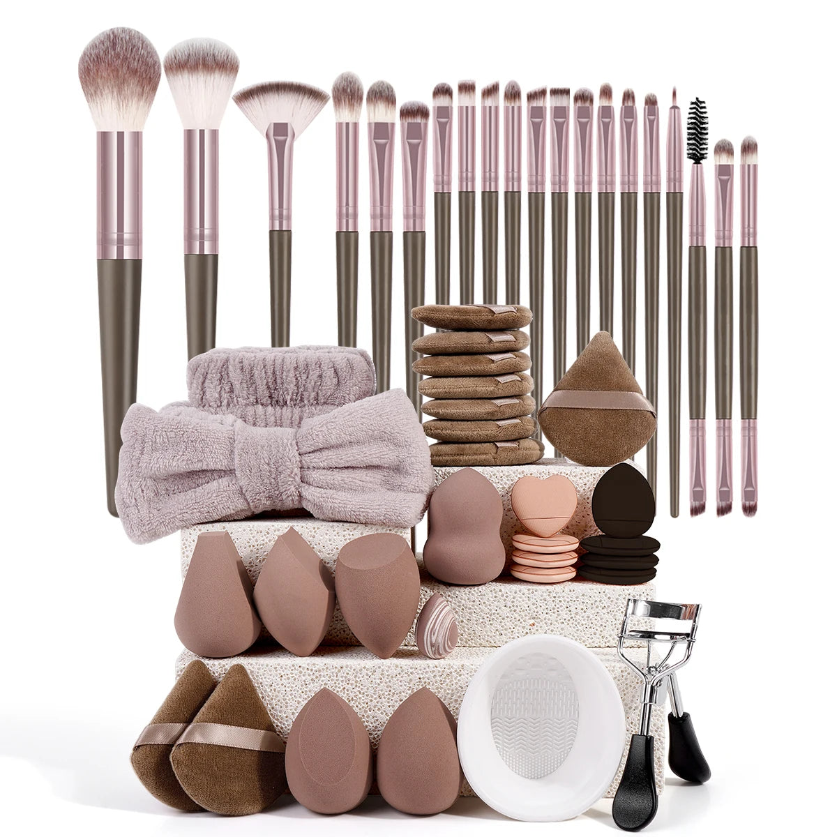 MAANGE 50-Pc Makeup Kit | Brushes, Puffs & Accessories Set Makeup Brush Kit QXL