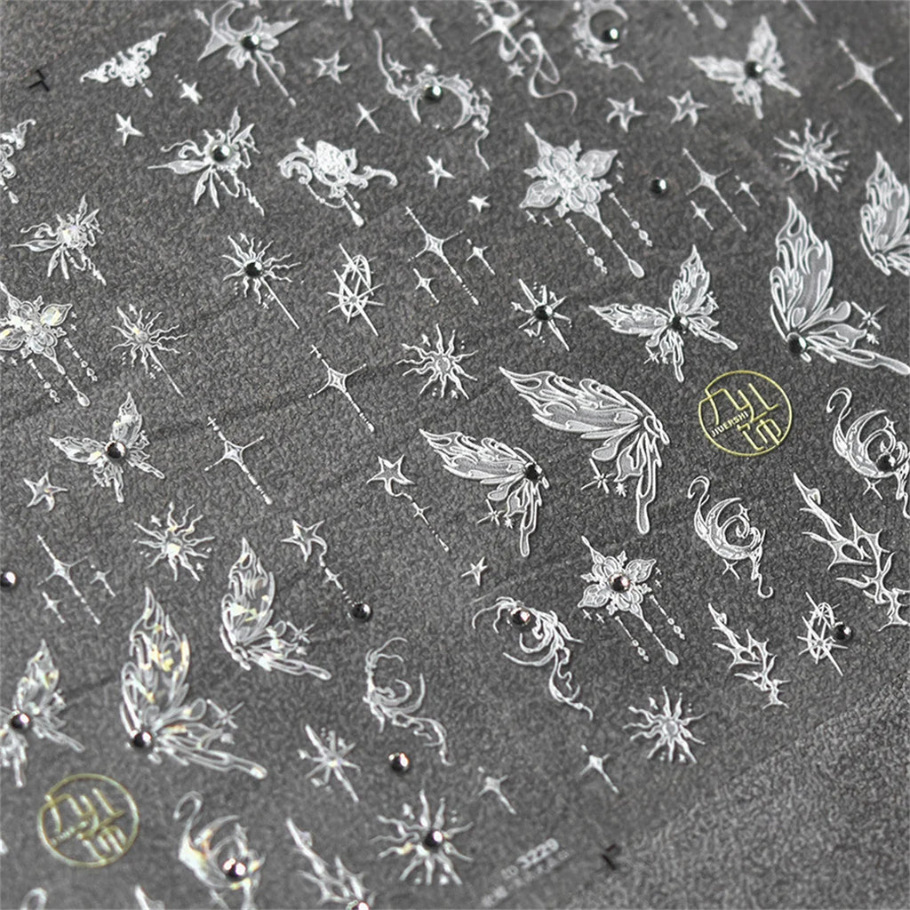 5D Glitter Hollow Butterfly Nail Art Sticker | Self-Adhesive Nail Art Sticker QXL
