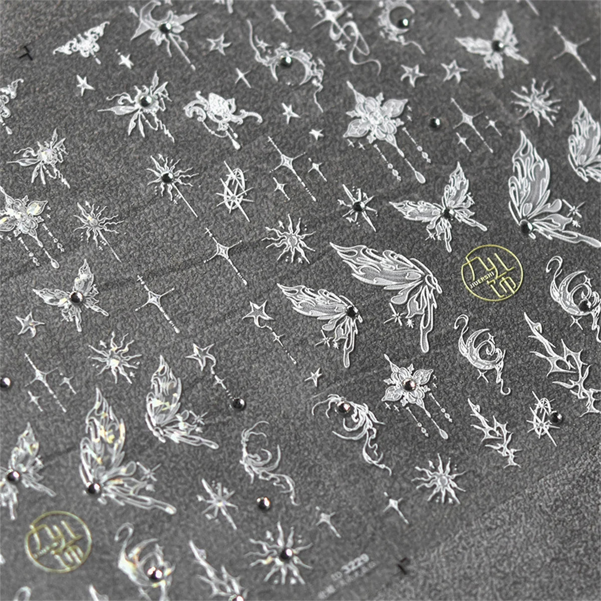 5D Glitter Hollow Butterfly Nail Art Sticker | Self-Adhesive Nail Art Sticker QXL