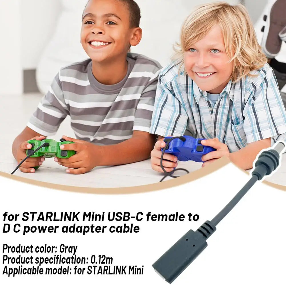 USB-C to DC Power Cable for Starlink Mini – Weatherproof Power Adapter Cable QXL