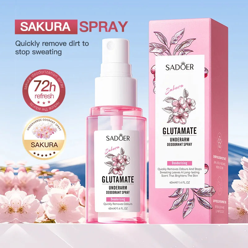 SADOER Sakura Underarm Fragrance Spray | Alcohol-Free 40ml Underarm Fragrance Spray QXL