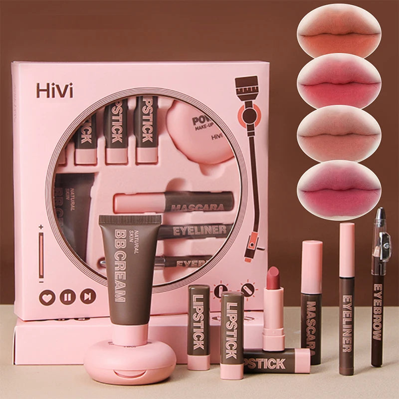 9-Piece Makeup Gift Set | Lipstick, Mascara & Brow Pencil Box Makeup Gift Set QXL