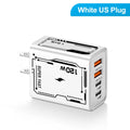 120W 4-Port USB-C Fast Charger | QC3.0 Wall Adapter USB-C Wall Charger QXL White US Plug