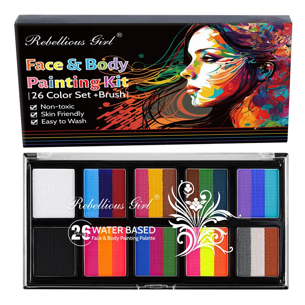 26-Color UV Neon Face & Body Paint | Halloween Party Kit Face & Body Paint QXL Face Paint-26 Colors
