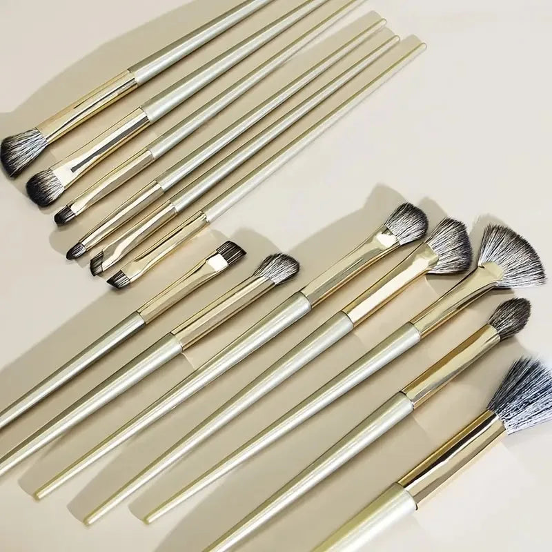 13-Piece Gold-Plated Makeup Brush Set | Eye & Face Tools Makeup Brush Set QXL