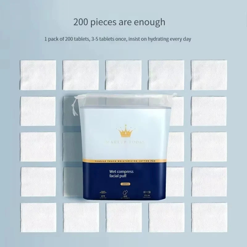 200-Pack Disposable Pre-Makeup Moist Cotton Pads | Makeup Remover Disposable Cotton Pads QXL