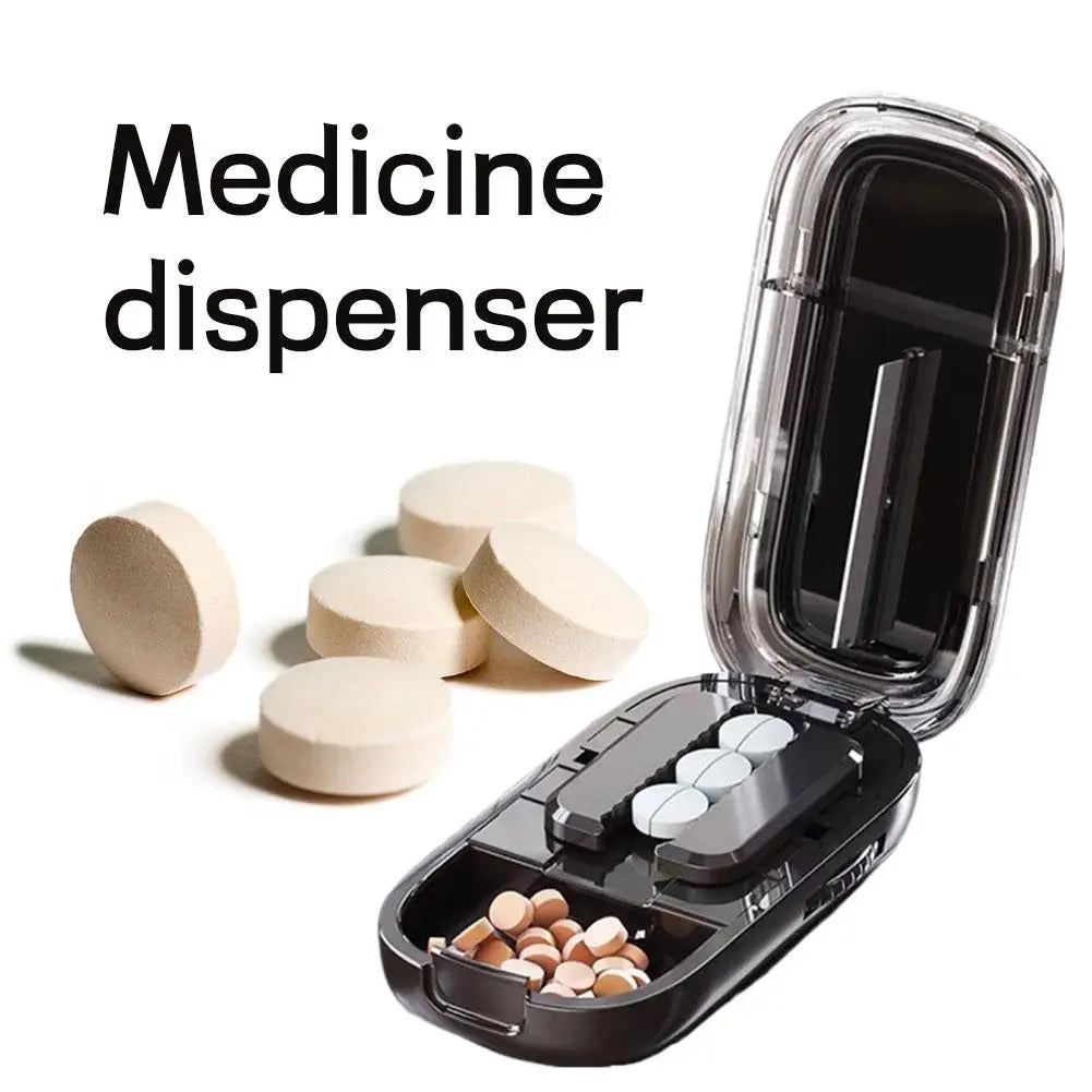 Pill Cutter & Storage Box | 1/2 & 1/4 Tablet Splitter Portable Pill Cutter Organizer QXL
