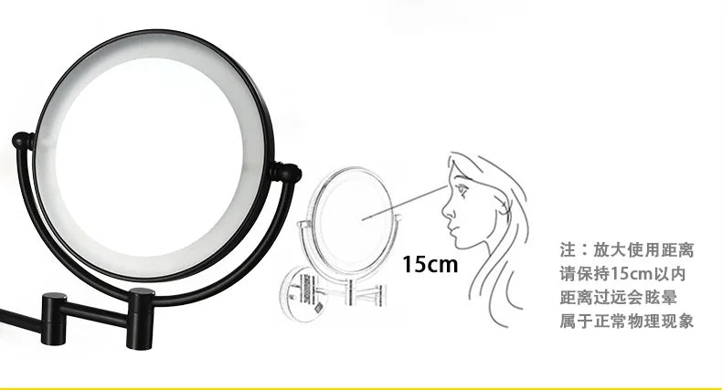 360° Wall-Mounted LED Vanity Mirror | 3x Magnifying Dimmable LED Vanity Mirror QXL