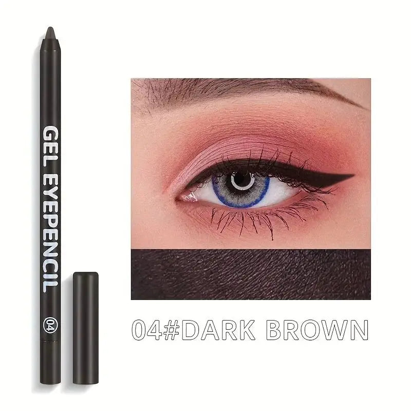 Waterproof Gel Eyeliner Pencil | Black & Brown Matte Long-Lasting Gel Eyeliner Pencil QXL